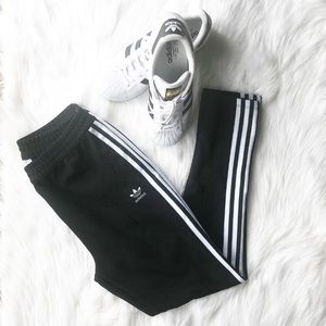 Adidas Black Pants *green trefoil*